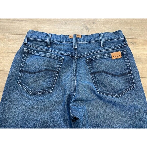 ARIAT BLADE RELENTLESS Mens 30X34 Western Embroidered Relaxed Boot Blue Jeans - Picture 8 of 10